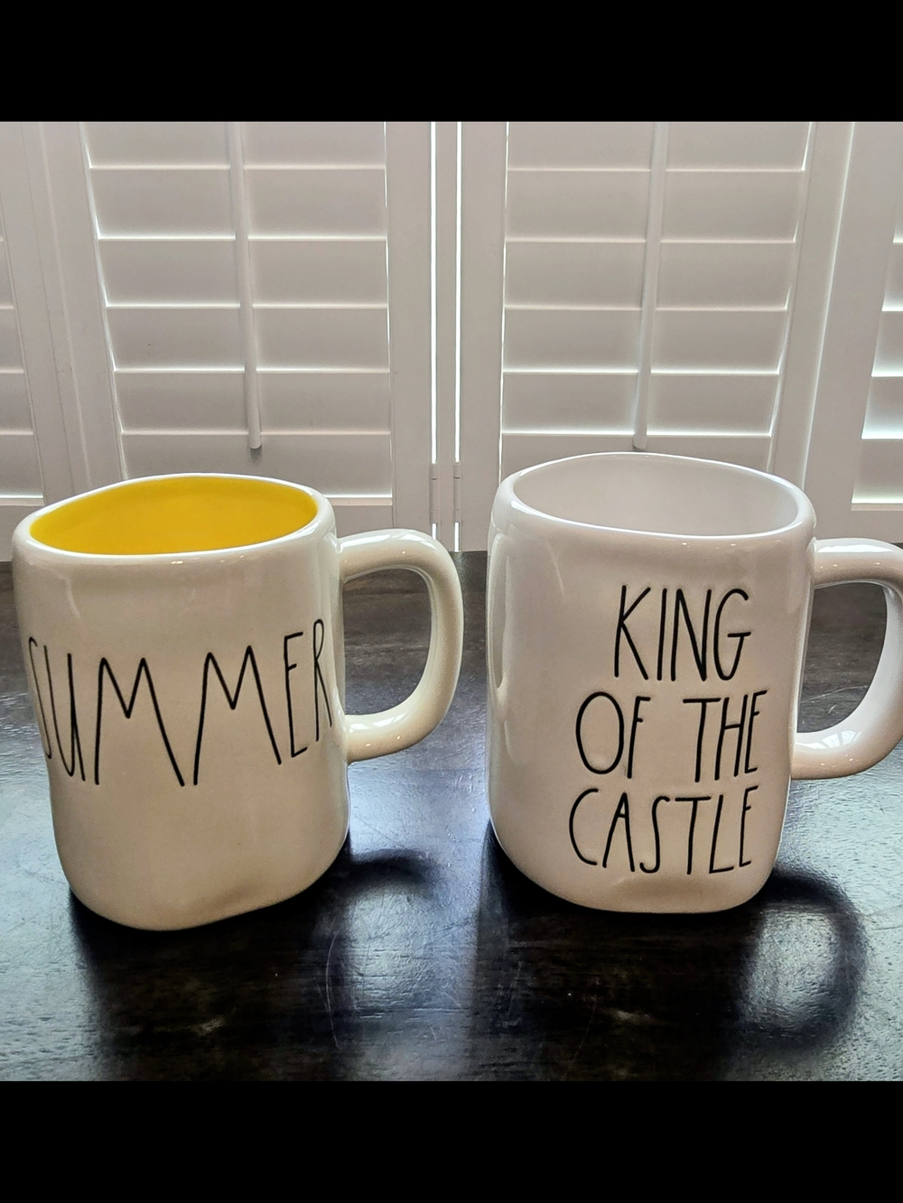 Rae Dunn Yellow Interior 'Summer' Ceramic Mug Set of 2